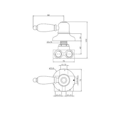 Huber Croisette Превключвателен кран Хром 1/2 CS00027021