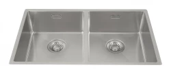Lorreine LOR3434R Luxe Двойна мивка от неръждаема стомана 3434см монтаж под, над и на нивото на плота 1150178232