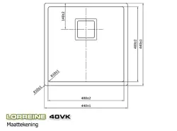Lorreine 40VK Exclusive Мивка неръждаема стомана 40x40 см за монтаж под, над и на нивото на плота 1150178273