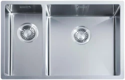 ABK Bingara Голяма мивка неръждаема стомана 1,5 и 20x40+40x40 cm монтаж под, над и на нивото на плота BIN2040FVI