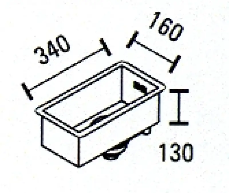 ABK Baronga Малка мивка неръждаема стомана 16x34 cm монтаж под, над и на нивото на плота BAR16FVI