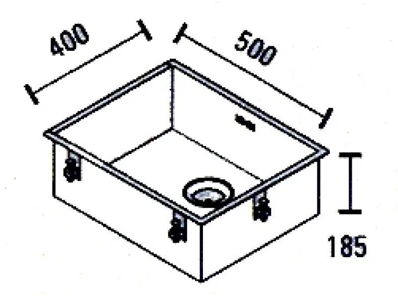 ABK Baronga Мивка неръждаема стомана 50x40 cm монтаж под, над и на нивото на плота BAR50FVI