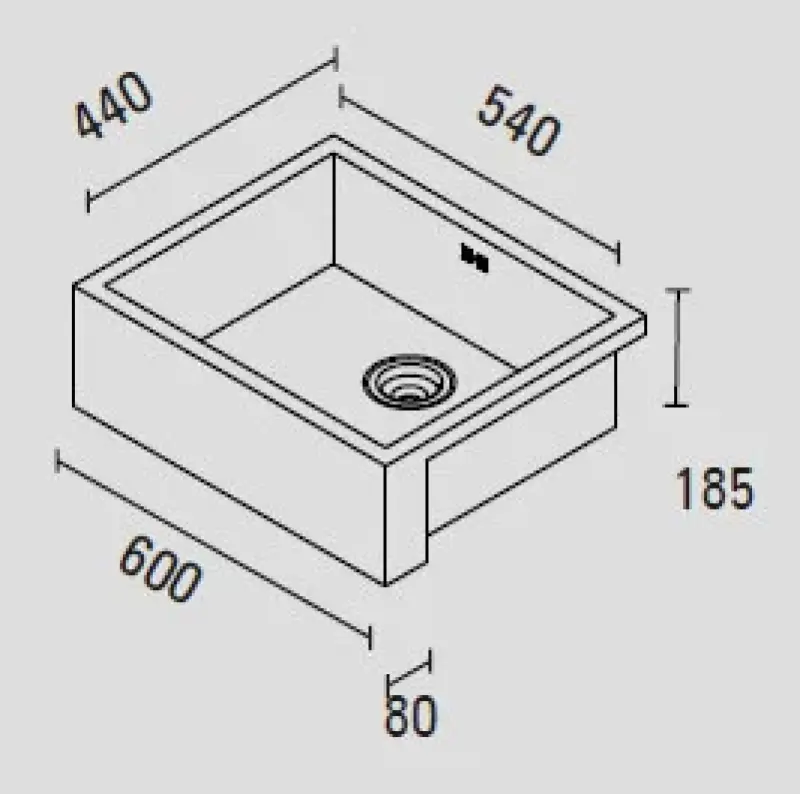 ABK Baronga 6054f Вградена рустикална мивка със завършена фасада 1150424037