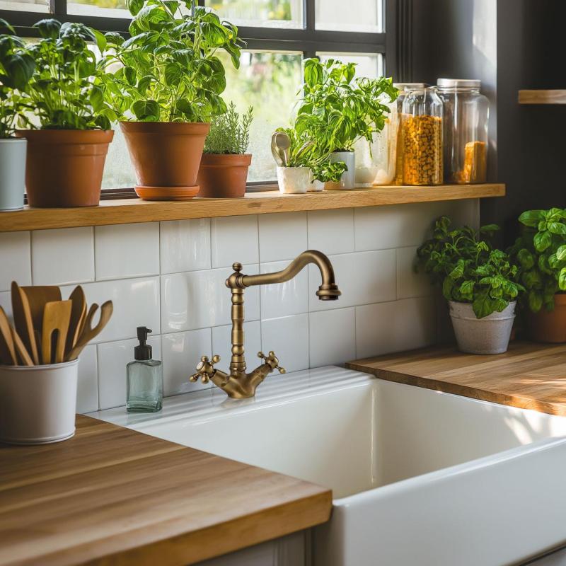 PB Носталгичен кухненски смесител V1910 Бронз