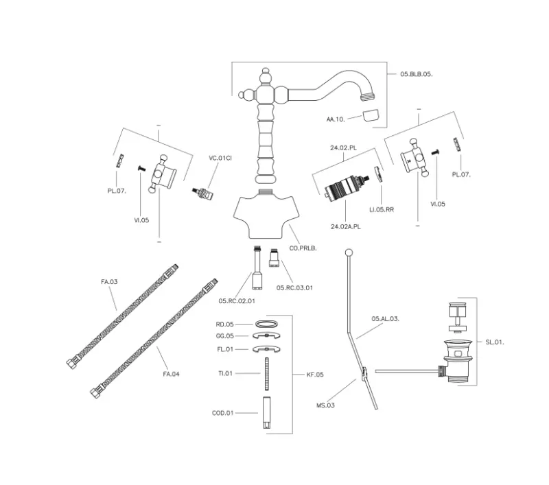 Huber Victorian Термостатичен смесител за мивка Бронз VTT5201027