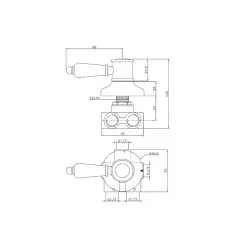 Huber Victorian 3 пътен превключвател от неръждаема стомана VT0002702A