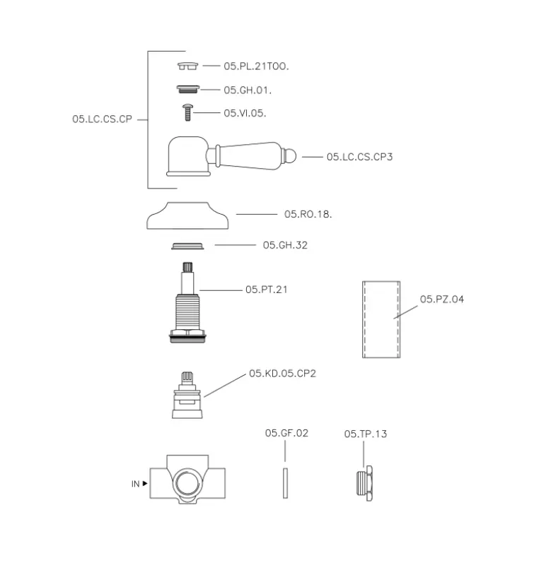 Huber Croisette Обратен кран от бронз 1/2 653.CS01H.BA