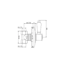 Huber Victorian вграден стоп кран от неръждаема стомана VT0003102A