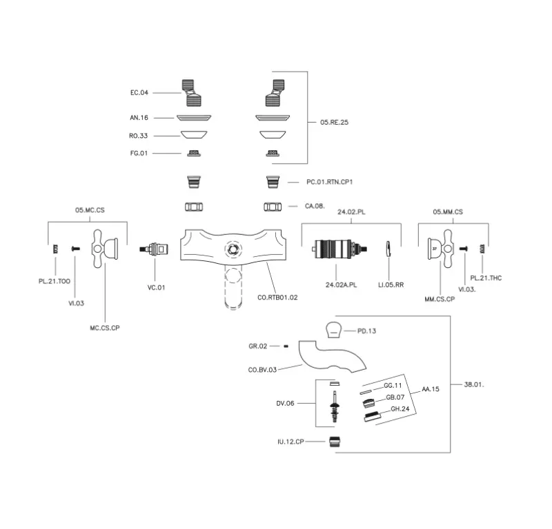 Huber Croisette Бронзов термостат за вана CST2701027