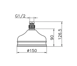 Huber Носталгичен душ за дъжд 15cm Хром 05.SO.01H.CR