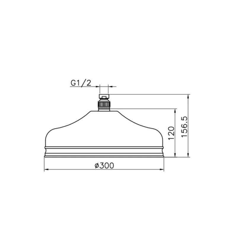 Huber Носталгичен голям класически душ за дъжд 30cm RVS 05.SO.03H.AC
