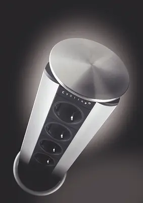 EVOline Port 3 Потъващ контакт, капак инокс