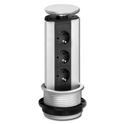 EVOline Port 3 Потъващ контакт, капак инокс