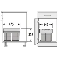Hailo Tandem S 3 Кофа за боклук 1x18+2x8,5ltr 1153449232