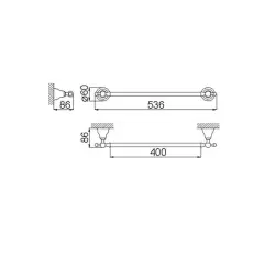 Huber Croisette Класическа стойка за кърпи 40cm Хром 4012.01H.CR