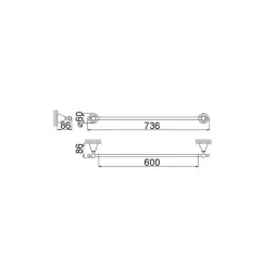 Huber Croisette Класическа стойка за кърпи 60cm Хром 4014.01H.CR