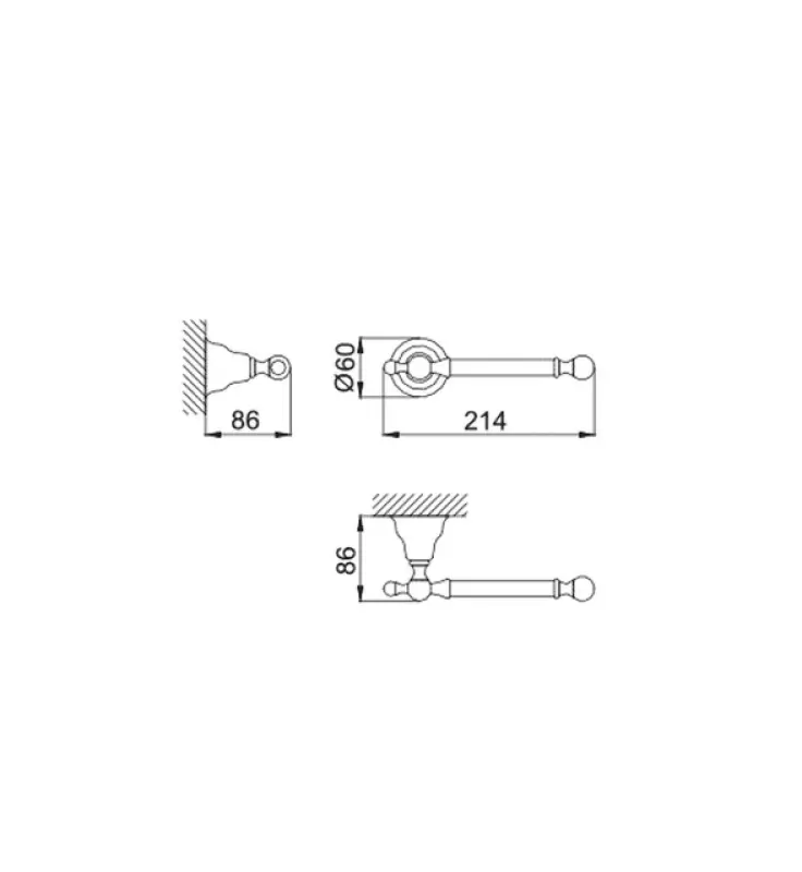Huber Croisette Класически държач за тоалетна хартия Хром 4034.01H.CR