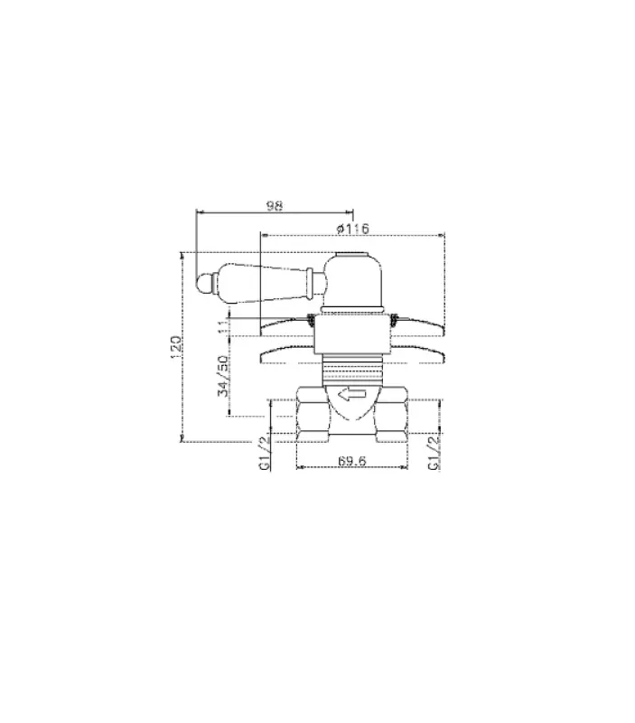 Huber Croisette Вграден Спирачен Кран Злато CS0003102G