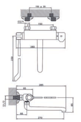 Клиника Huber термостатичен кухненски смесител хром 571.08LCH.CR