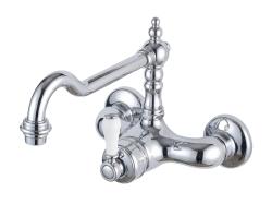 Носталгичен кухненски кран Hermitage R стенен смесител Хром 10.9021