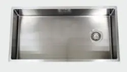 ABK Bingara Голяма мивка от неръждаема стомана 80x40cm с асиметрично оттичане, монтаж над, под и на нивото на плота BIN80LFVI