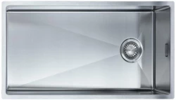 ABK Bingara Голяма мивка от неръждаема стомана 80x40cm с асиметрично оттичане, монтаж над, под и на нивото на плота BIN80LFVI