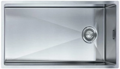 ABK Bingara Голяма мивка от неръждаема стомана 80x40cm с асиметрично оттичане, монтаж над, под и на нивото на плота BIN80LFVI