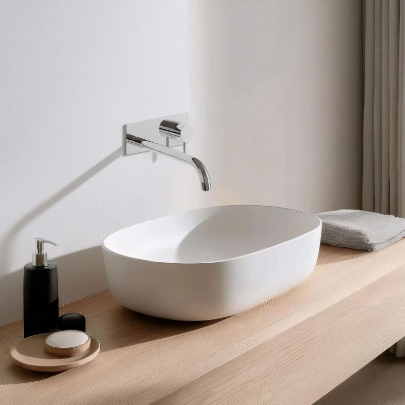 Вграден смесител за мивка Waterrevolution Flow с покритие хром и излив 25cm T1161B01-25