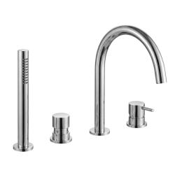 Водна революция Flow 4-дупков смесител за вана за монтаж на ръба на ваната Хром T13801