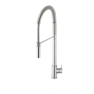 Waterevolution Flow полупрофесионална кухненска смесителна батерия, хромирана, с колона и пружина T15701