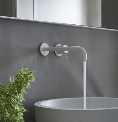 Waterevolution Flow вграден смесител за умивалник, матово бял, с излив 25 cm T116BBR-25