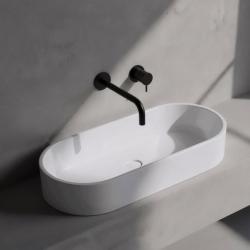 Waterevolution Flow вграден смесител за умивалник, матово черно, с излив 25 cm T116BPR-25