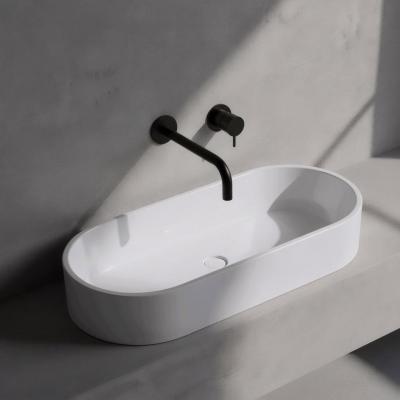 Waterevolution Flow вграден смесител за умивалник, матово черно, с излив 25 cm T116BPR-25