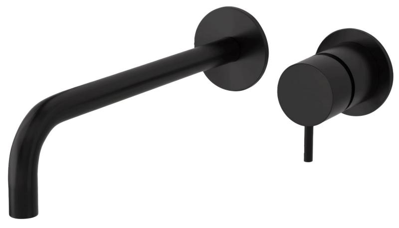 Waterevolution Flow вграден смесител за умивалник, матово черно, с излив 25 cm T116BPR-25