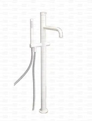 Waterevolution Flow стояща батарея за вана с ръчен душ мат бял T133BR