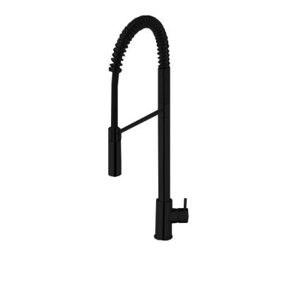 Waterevolution Flow полупрофесионален кухненски смесител, матово черно, с колона и пружина T157PR