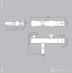 Водна революция Flow баня термостат с комплект за ръчен душ мат бял T130TBR