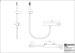 Waterevolution Flow душов термостат с душ комплект хром T140T01