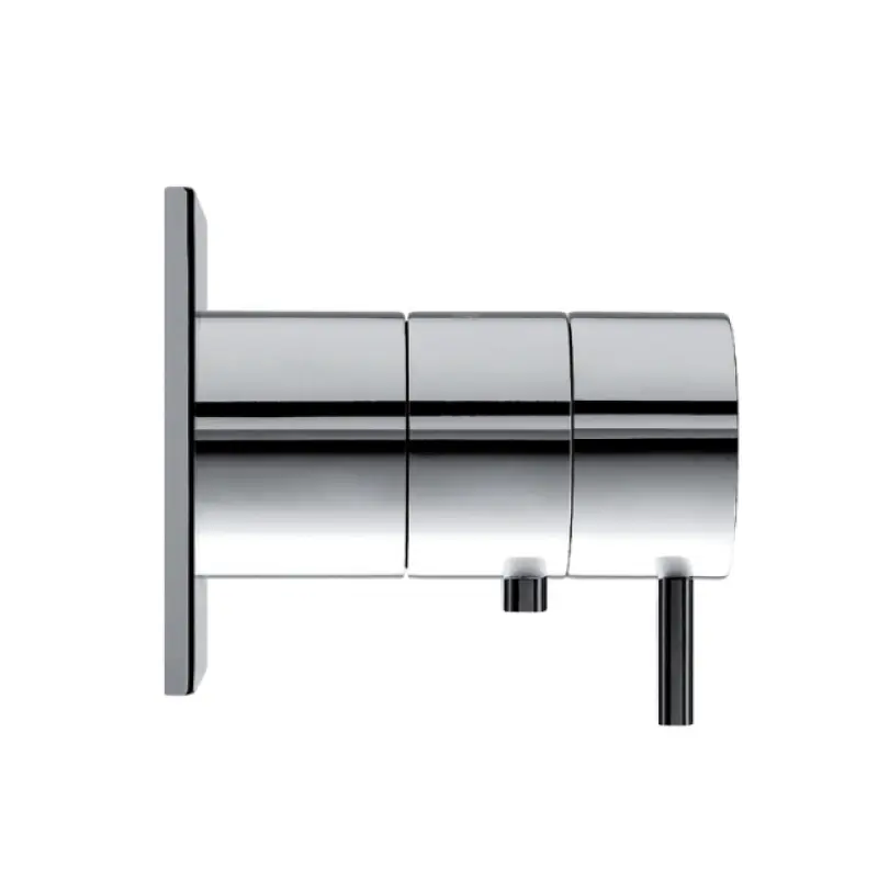 Вграден душ термостат Waterevolution Flow с четириъгълна розетка в матово черно T142TBPR