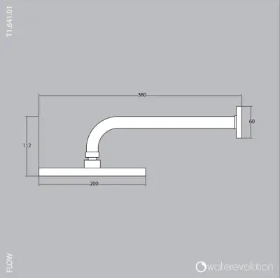 Waterevolution Flow душ за глава 200 mm с монтаж на стена, хром T164101