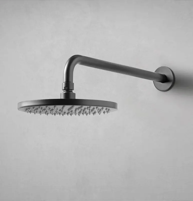 Waterevolution Flow душ за глава 200 mm с монтаж на стена, матово черно T1641PR