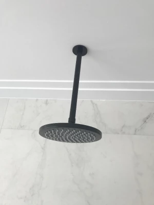 Waterevolution Flow душ 200 мм с таванна връзка, матово черно T1642PR