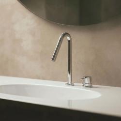 Waterrevolution Flow 2-дупков мивков смесител хром с малко V 120mm излив T1121V01