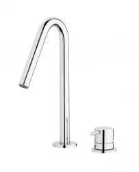 Waterrevolution Flow 2-дупков мивков смесител хром с малко V 120mm излив T1121V01