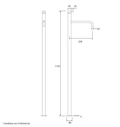 Waterevolution Flow стоящ смесител за умивалник хром T11301