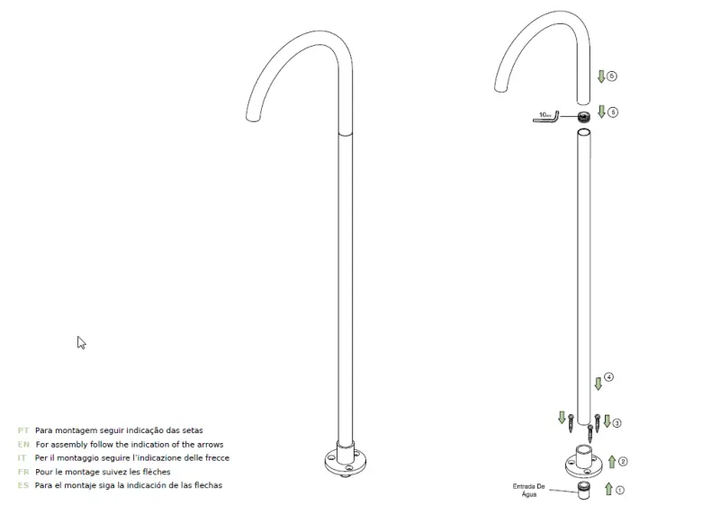 Waterevolution Flow стоящ смесител за умивалник с мат черен излив T1677PR