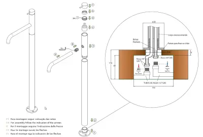 Waterevolution Flow стоящ смесител за вана в матово бяло T134BR