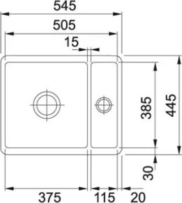 Франке мивка Fraceram Kubus KBK160 Glacier за вграждане 1260335714