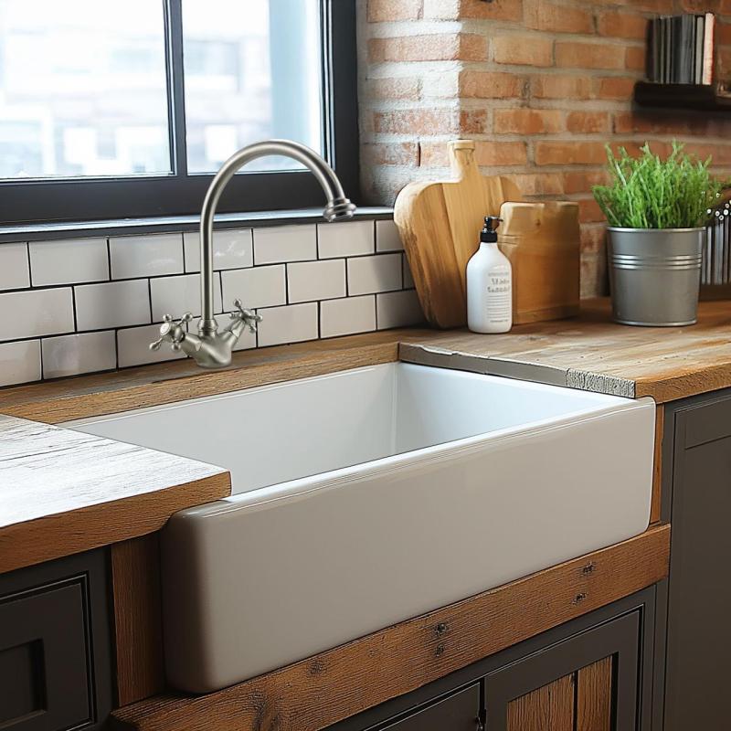 PB Носталгичен кухненски смесител V1905, неръждаема стомана