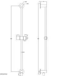 Waterevolution Flow комплект за душ с ръчен душ 800mm матово черен T1661PR